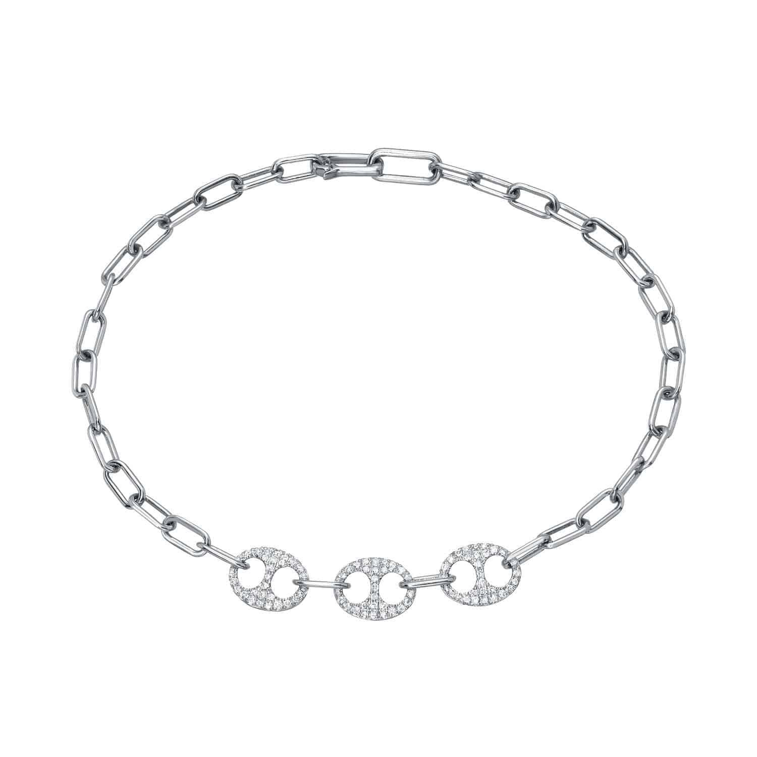 Two Tone Diamond Link Bracelet