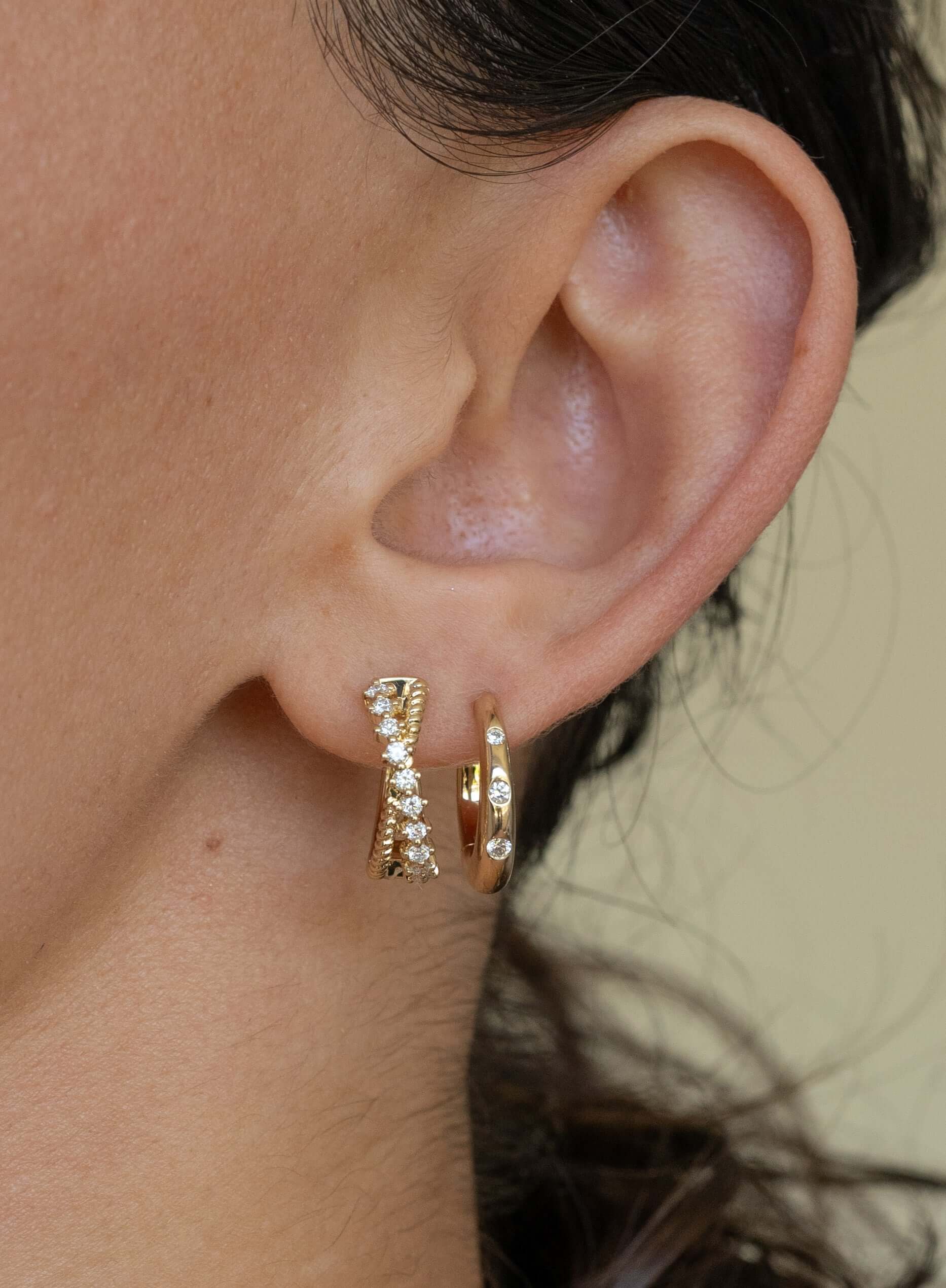 Diamond Criss Cross Hoops