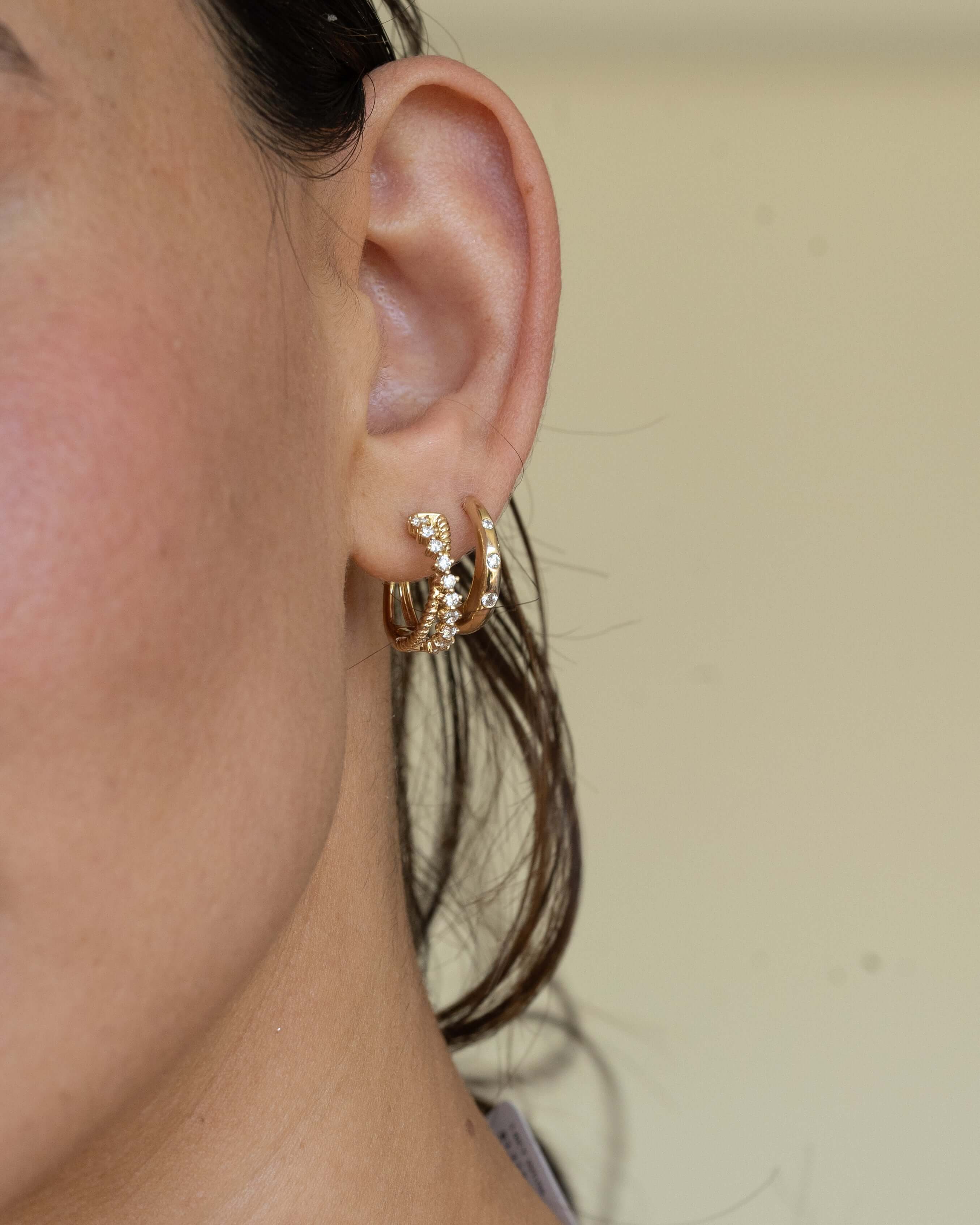 Diamond Criss Cross Hoops