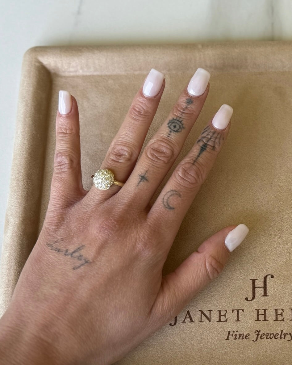 Pave Diamond Bubble Disc Ring