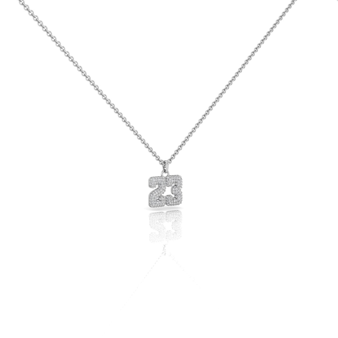 The Varsity Diamond Number Necklace from Janet Heller Fine Jewelry is crafted in 14KT gold. The necklace features a diamond number pendant. The charm is designed to celebrate a number that has special meaning. The necklace can be worn alone or layered with other chains and necklaces.