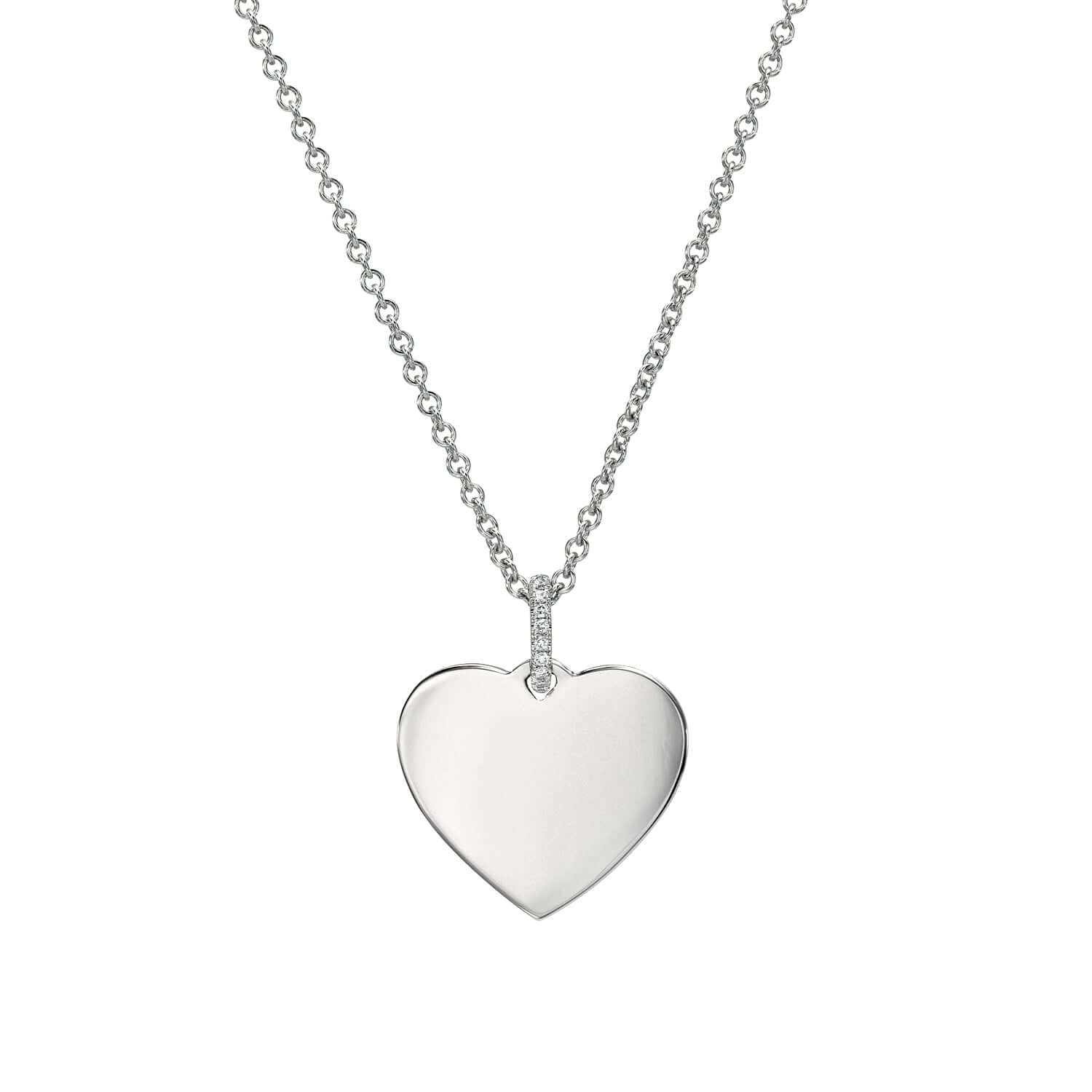 Medium Heart Engravable Pendant Necklace