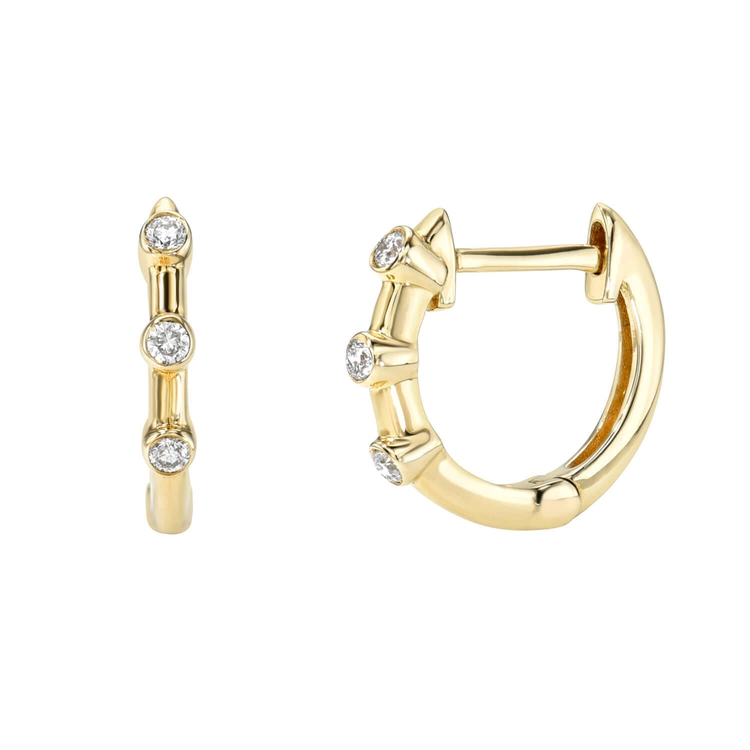 Bellini Diamond Bezel Huggies