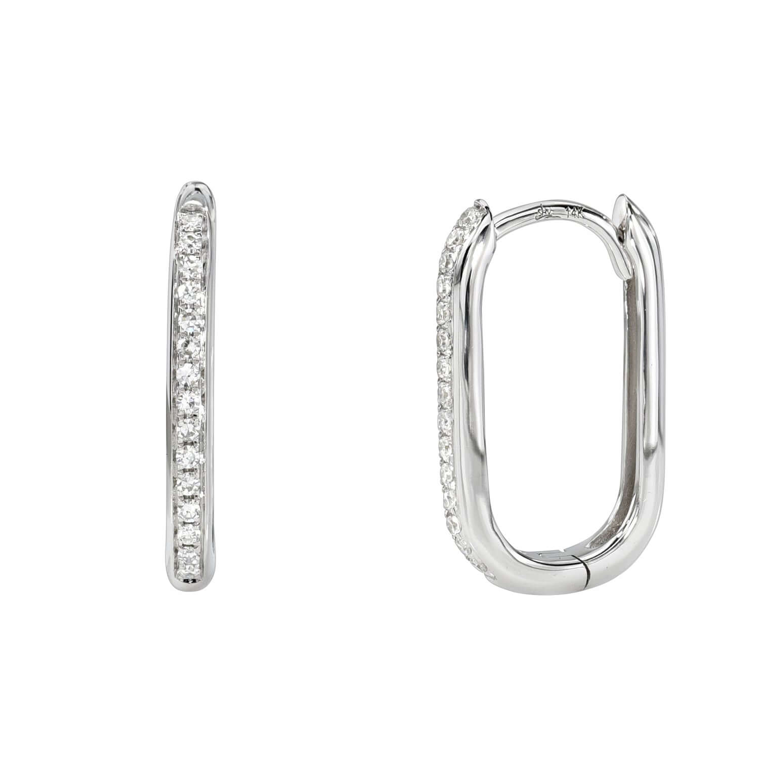 Oval Diamond Petra Hoops