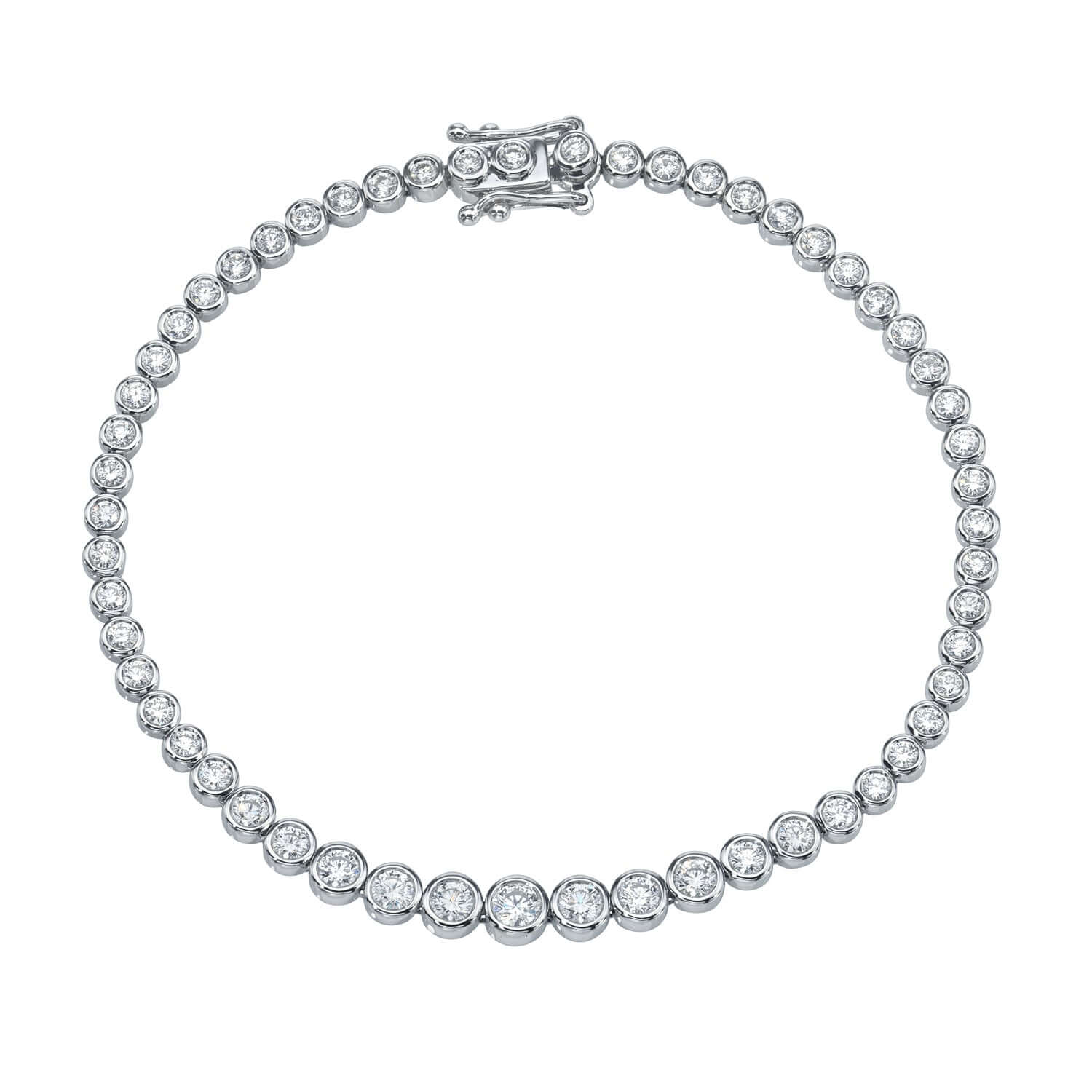 Graduating Bezel Diamond Tennis Bracelet