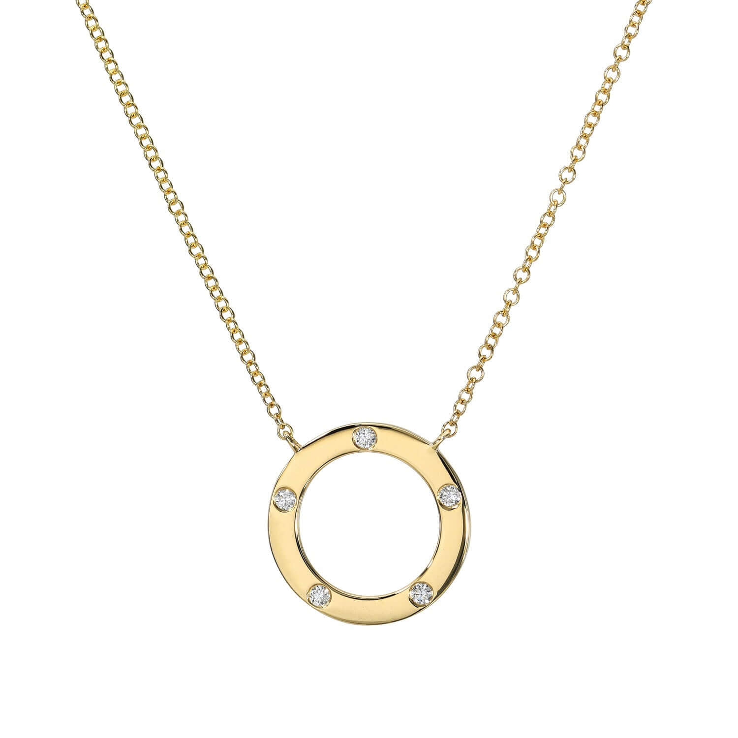 Open Diamond Circle Necklace