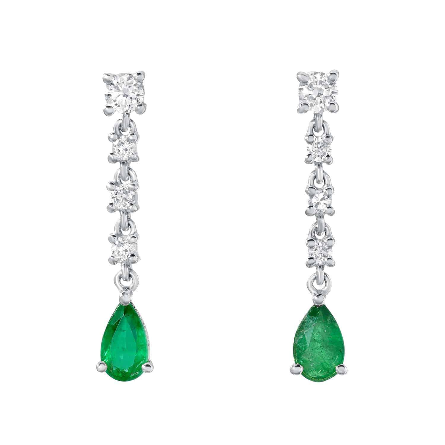 Pear Emerald Drop Earrings