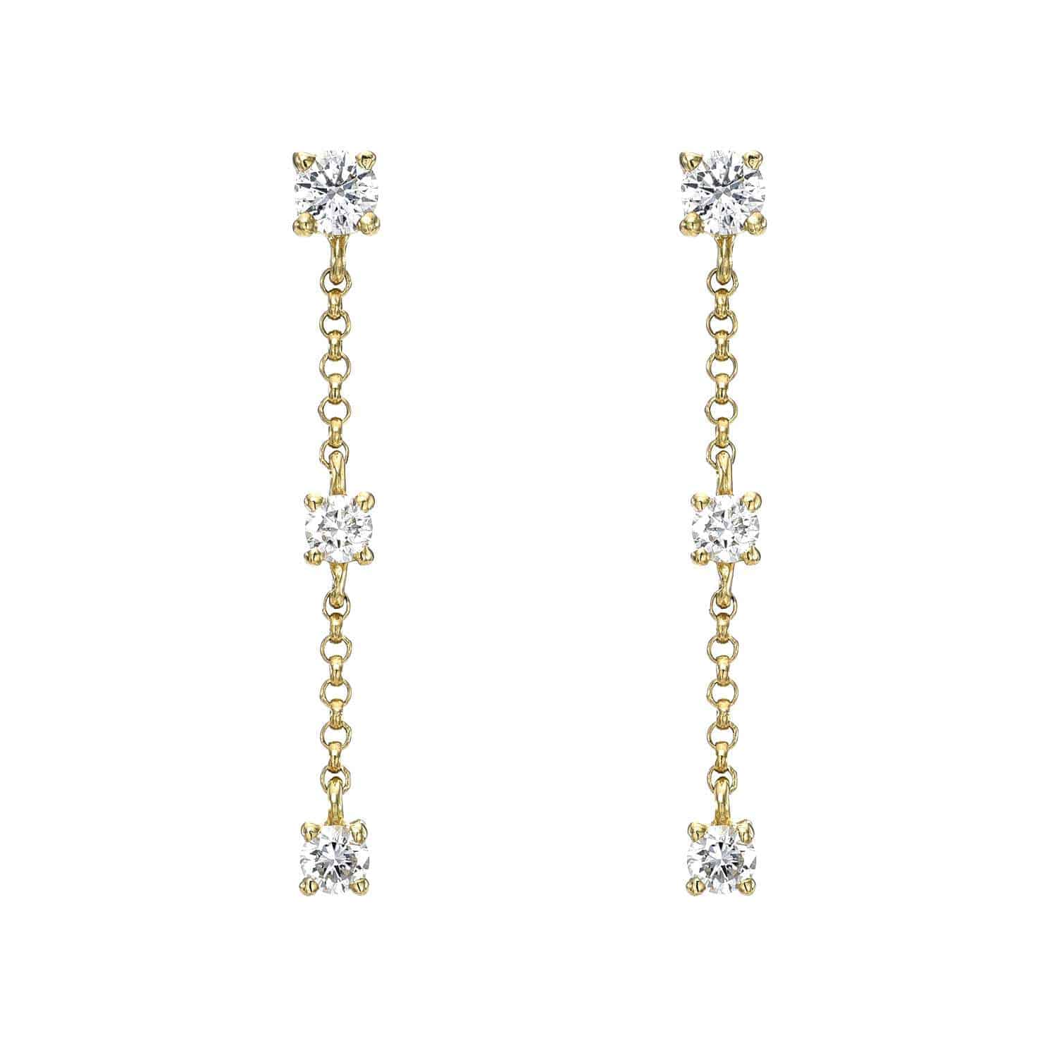 3 Drop Diamond Finley Earrings