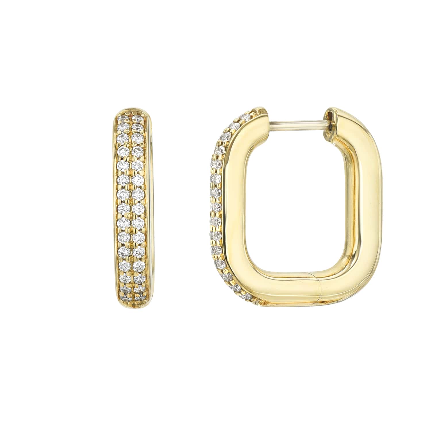 Diamond Chunky Square Hoops