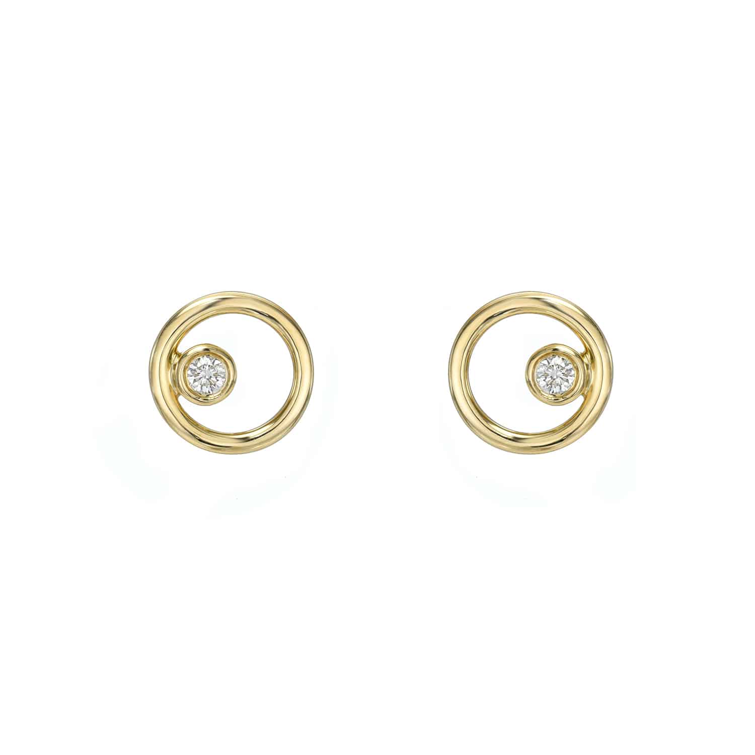 Diamond Circle Stud Earrings