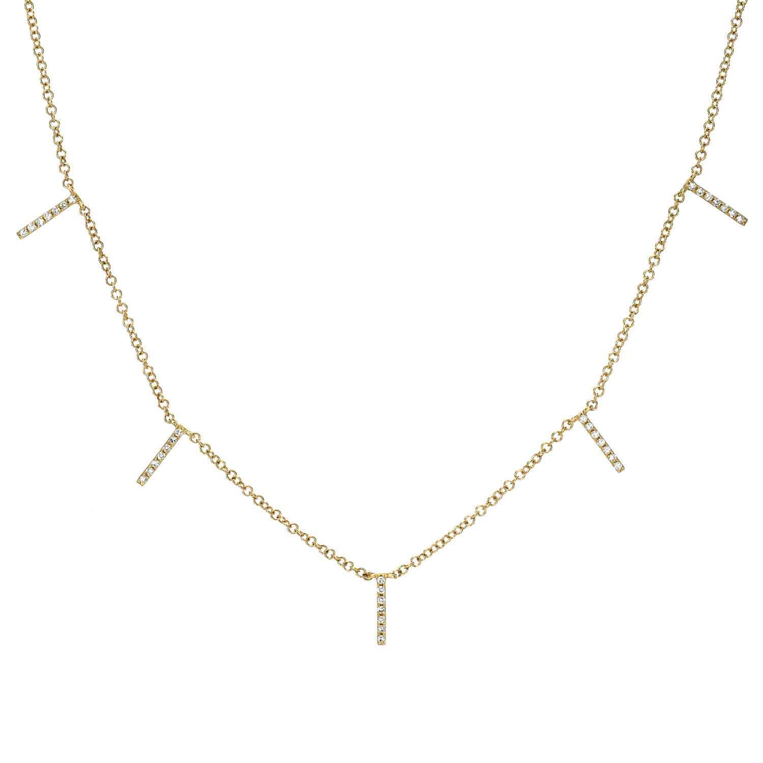 Diamond Dangle Bar Necklace