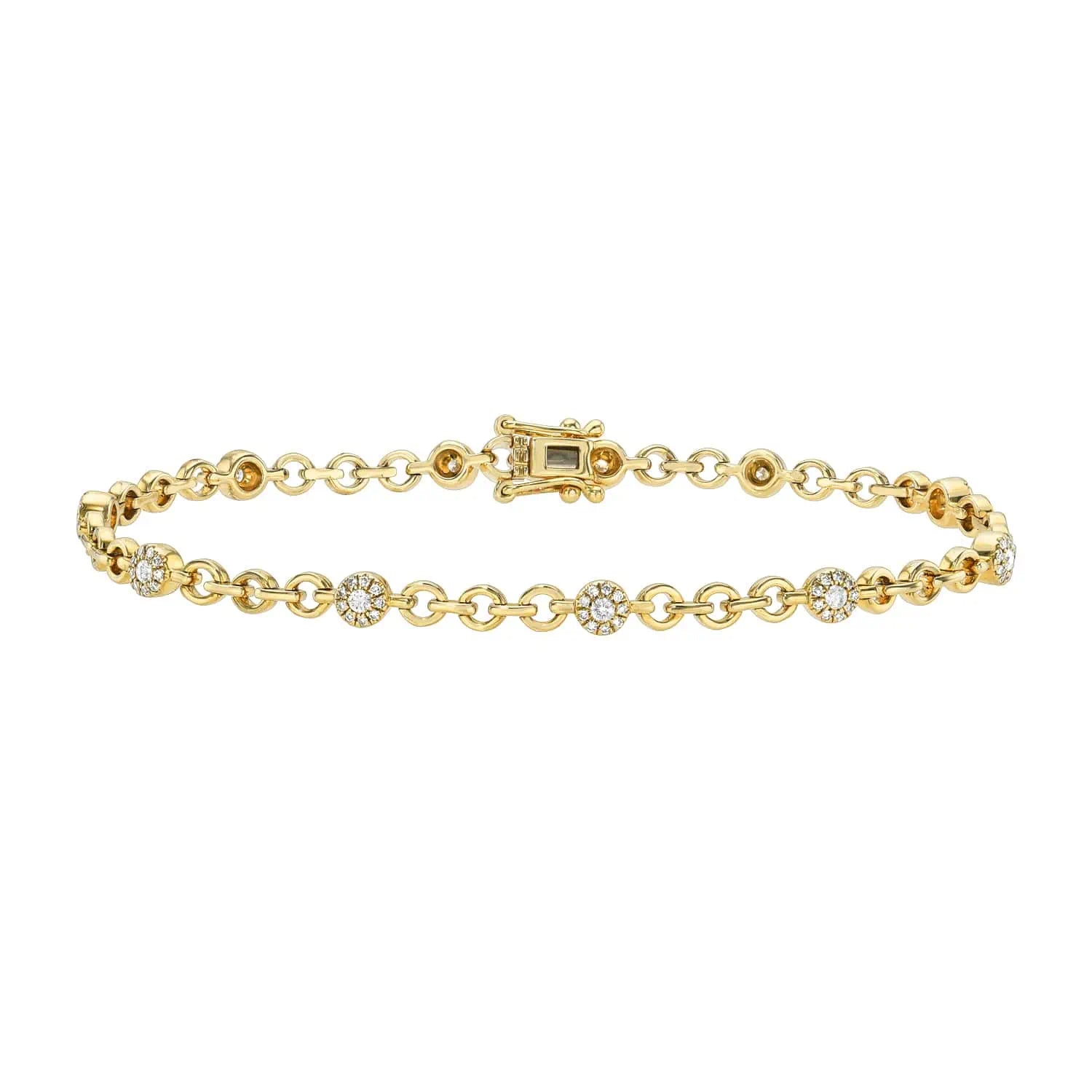 Diamond Round Link Bracelet