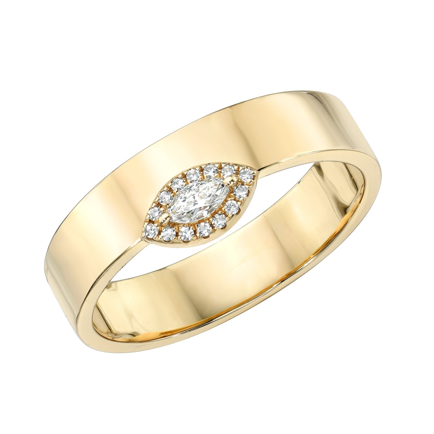 Marquise Diamond Gold Band Ring