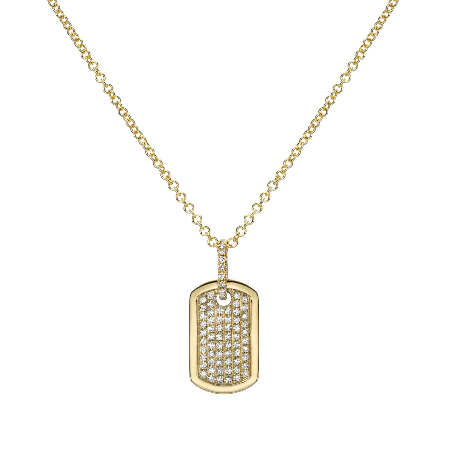 Mini Diamond Dog Tag Necklace