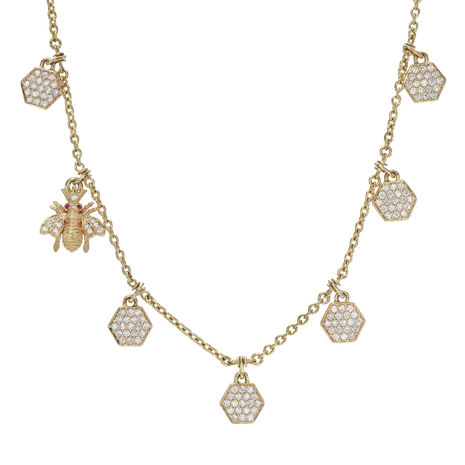 Honeycomb & Bee Necklace