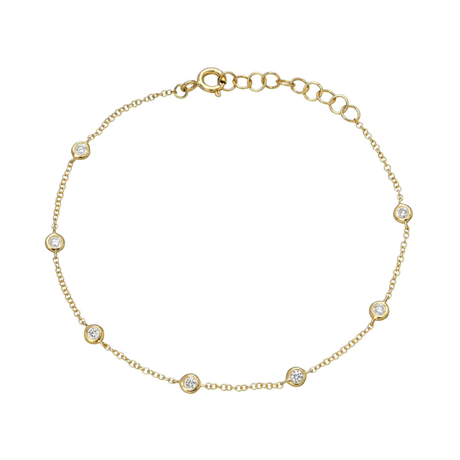 Bezel Diamond Station Bracelet