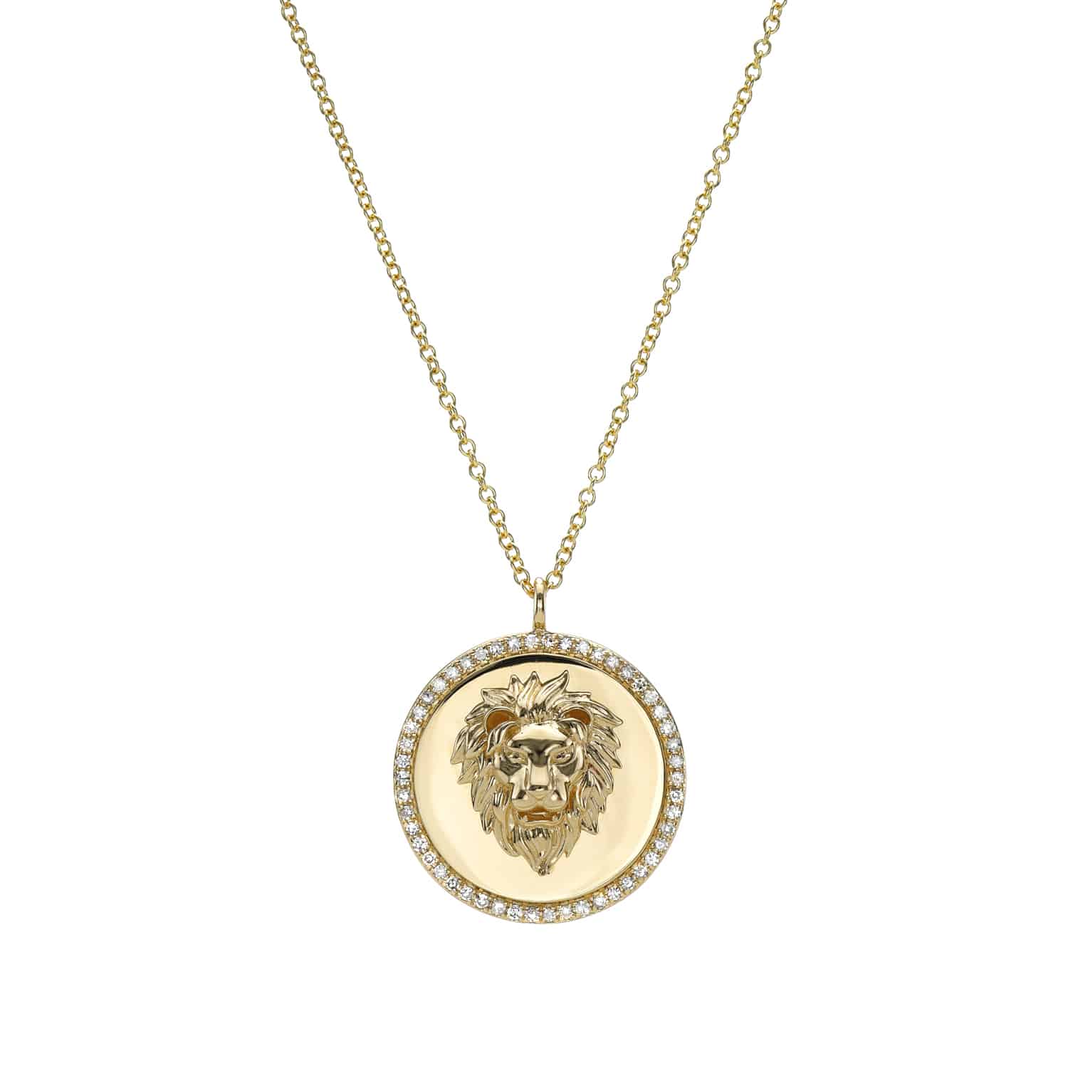 Diamond Lion Pendant Necklace