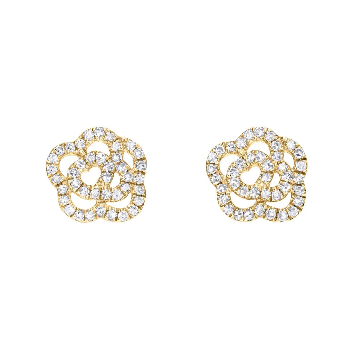 Diamond Rose Studs