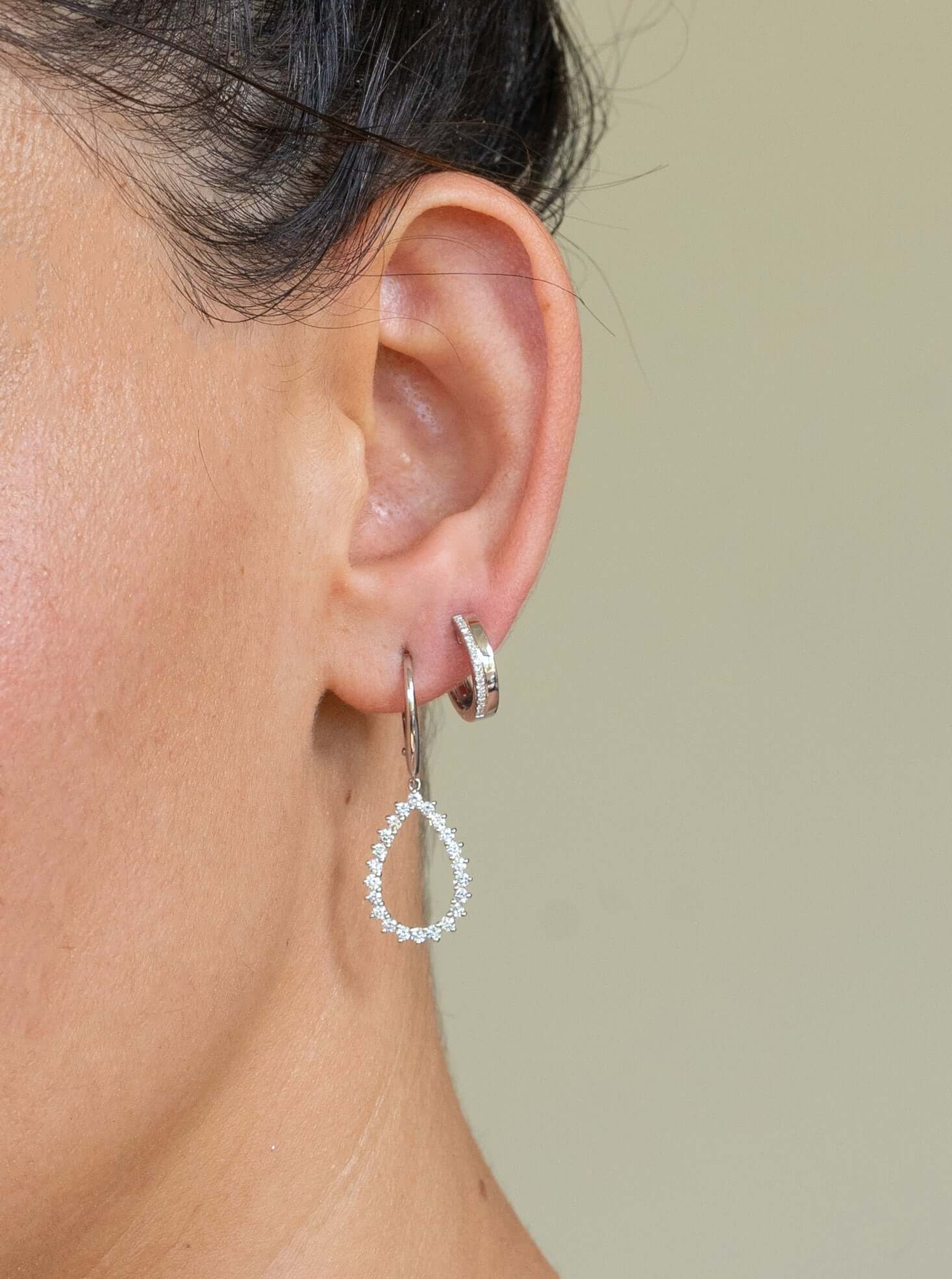 Scalloped Diamond Teardrop Earrings