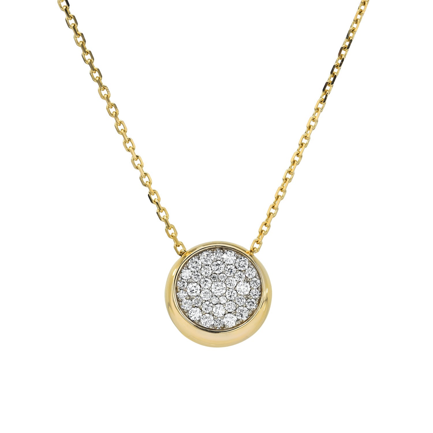 Two Tone Diamond Circle Necklace