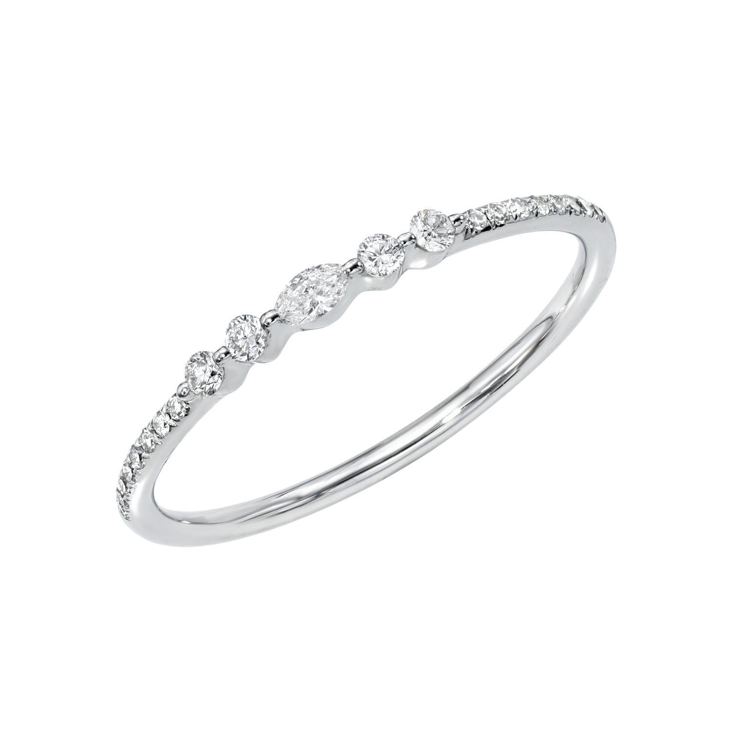 Micro Diamond Marquise Stacking Ring