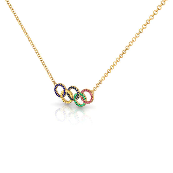 Multicolor Rings Necklace