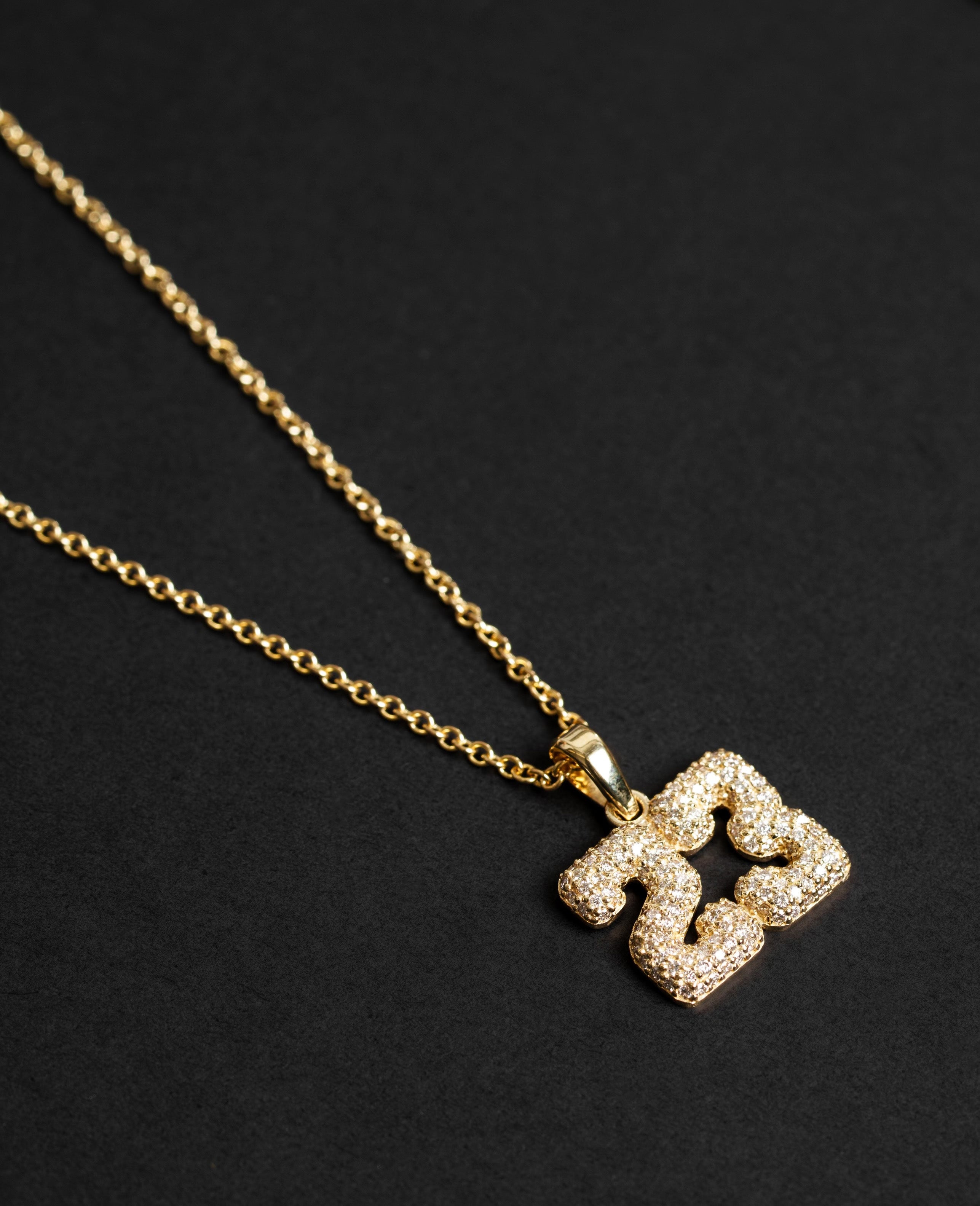 Varsity Diamond Number Necklace