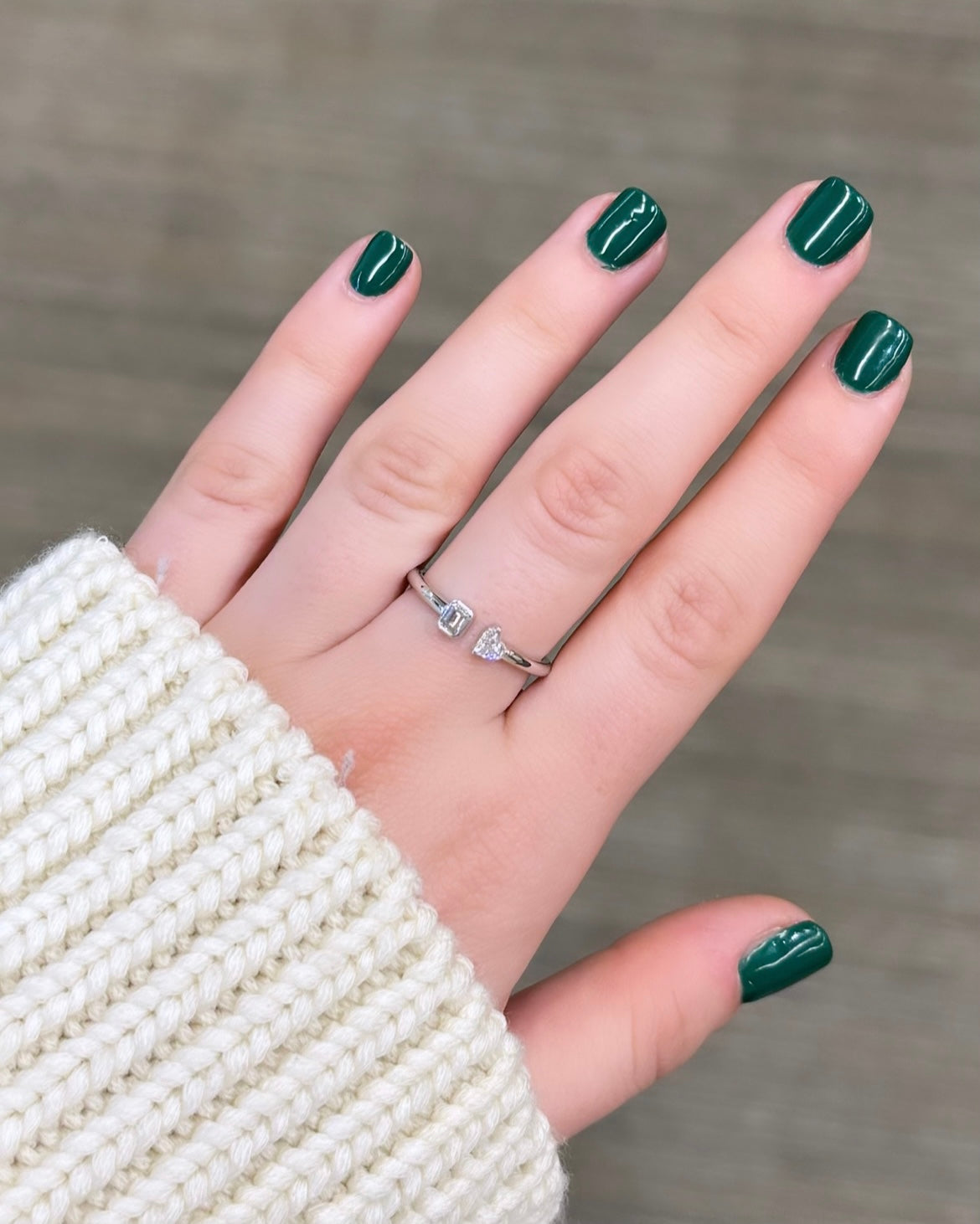 Emerald & Heart Toi Et Moi Ring