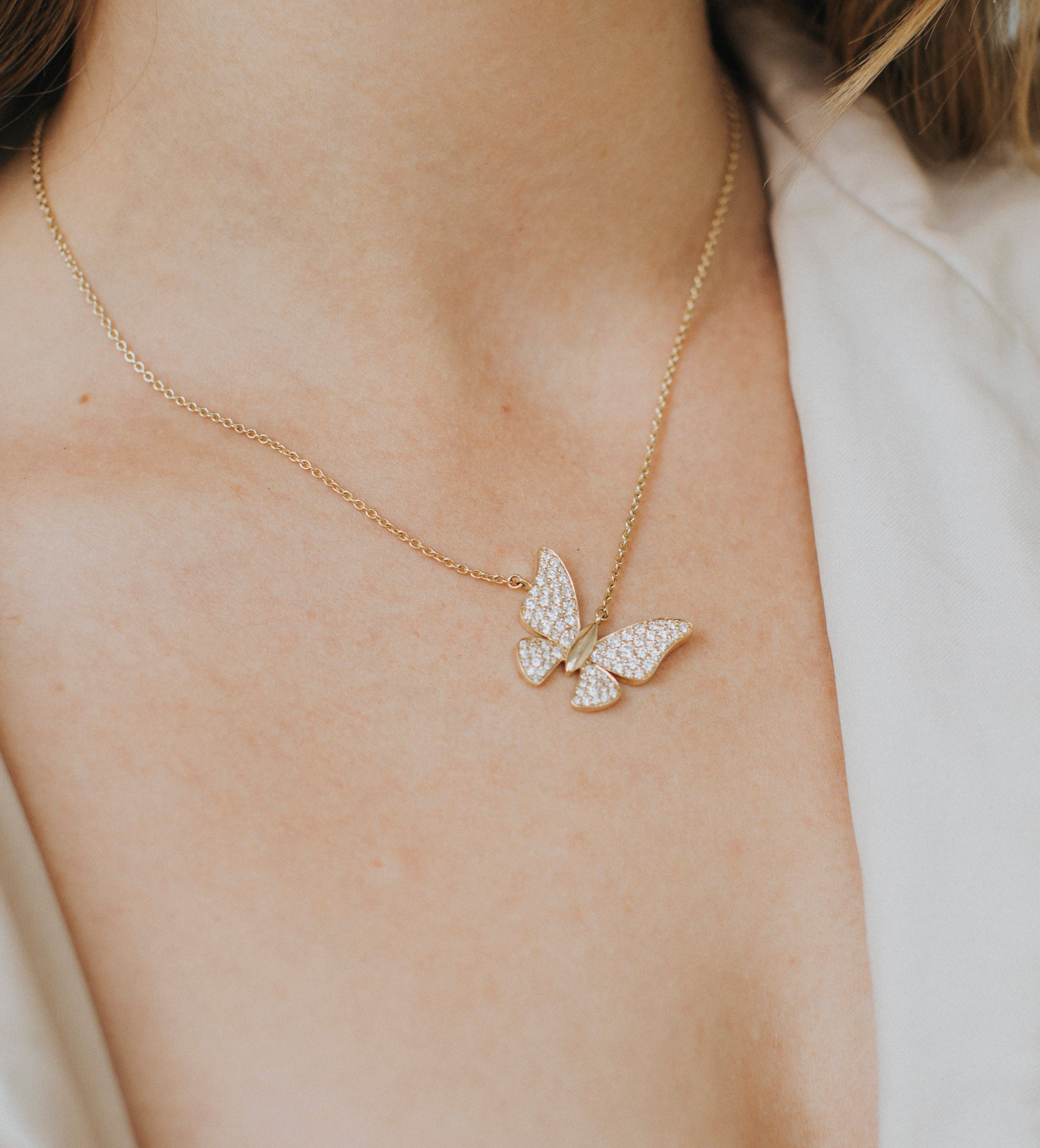 Large Sideways Butterfly Necklace