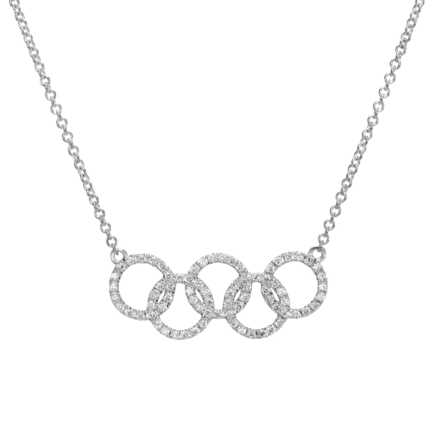 Diamond Olympic Rings Necklace