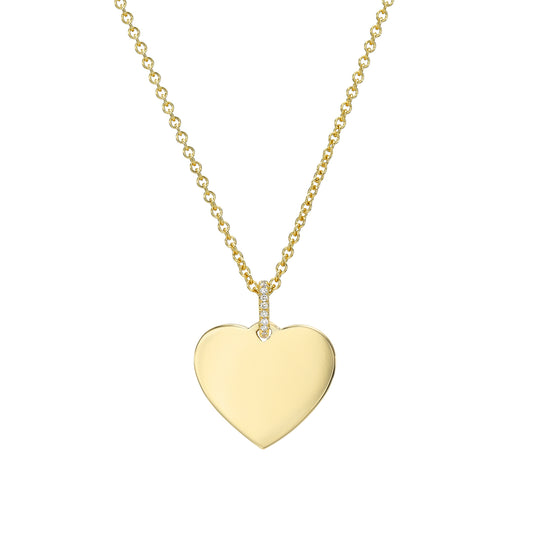 Medium Heart Engravable Pendant Necklace