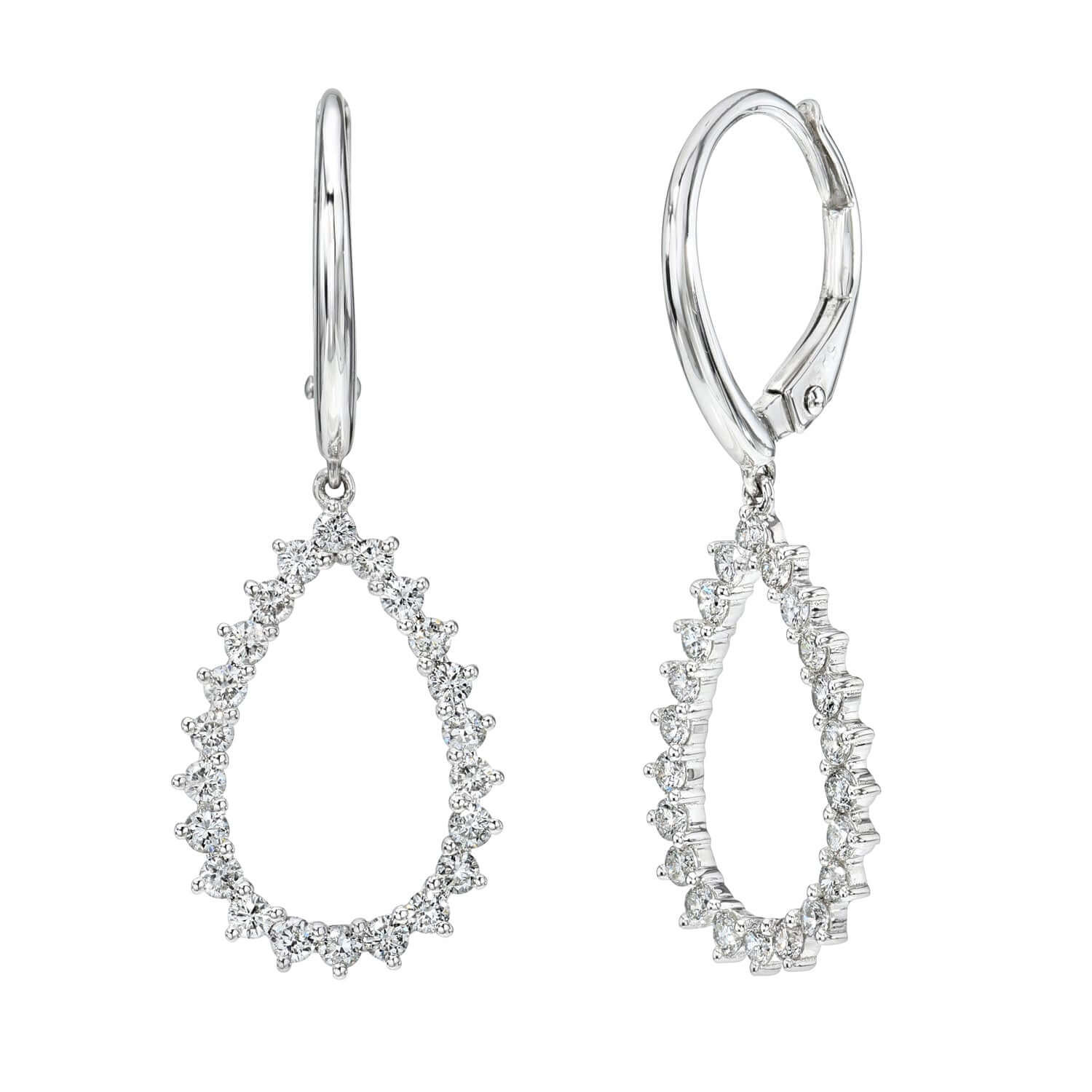 Scalloped Diamond Teardrop Earrings