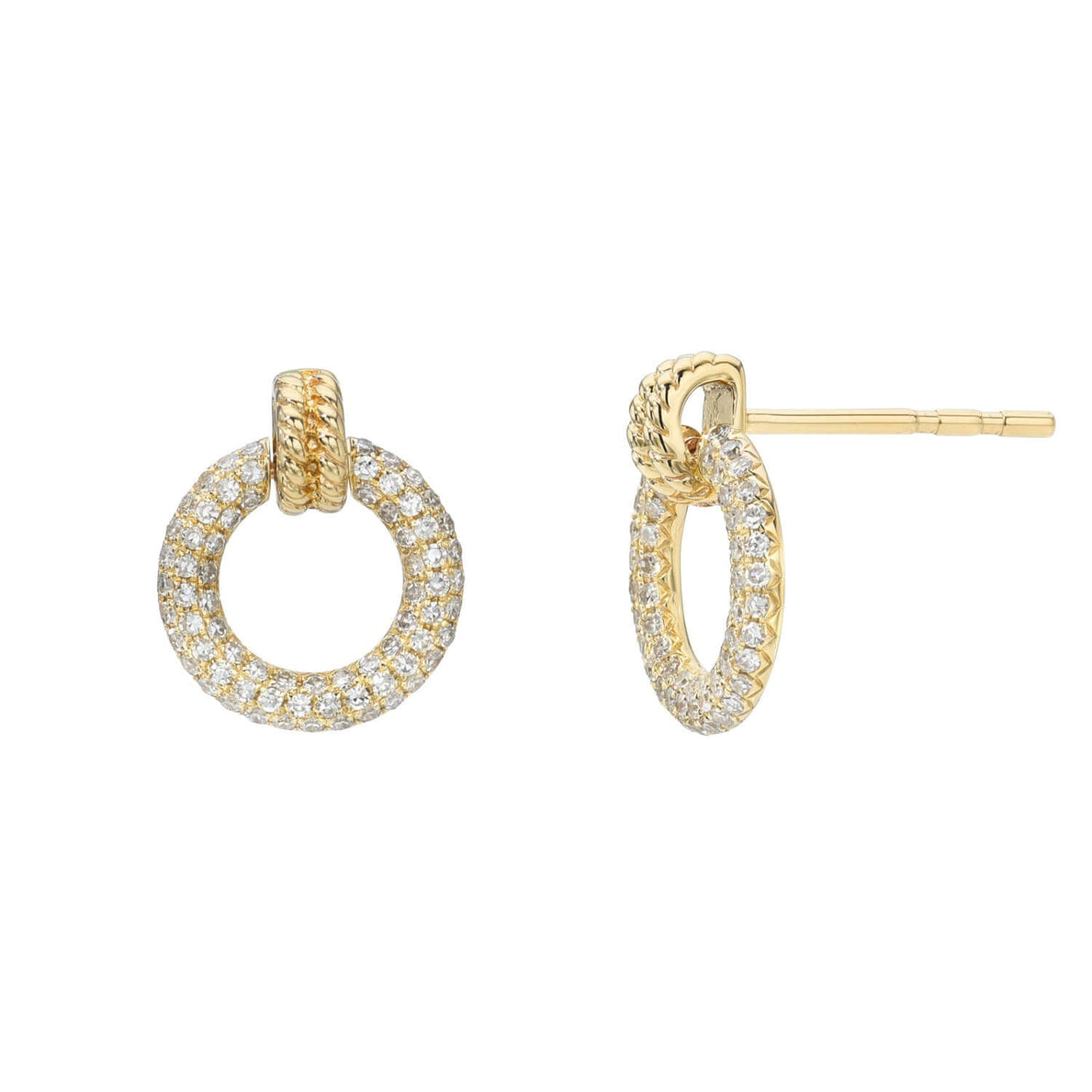 Diamond Circle Drop Studs