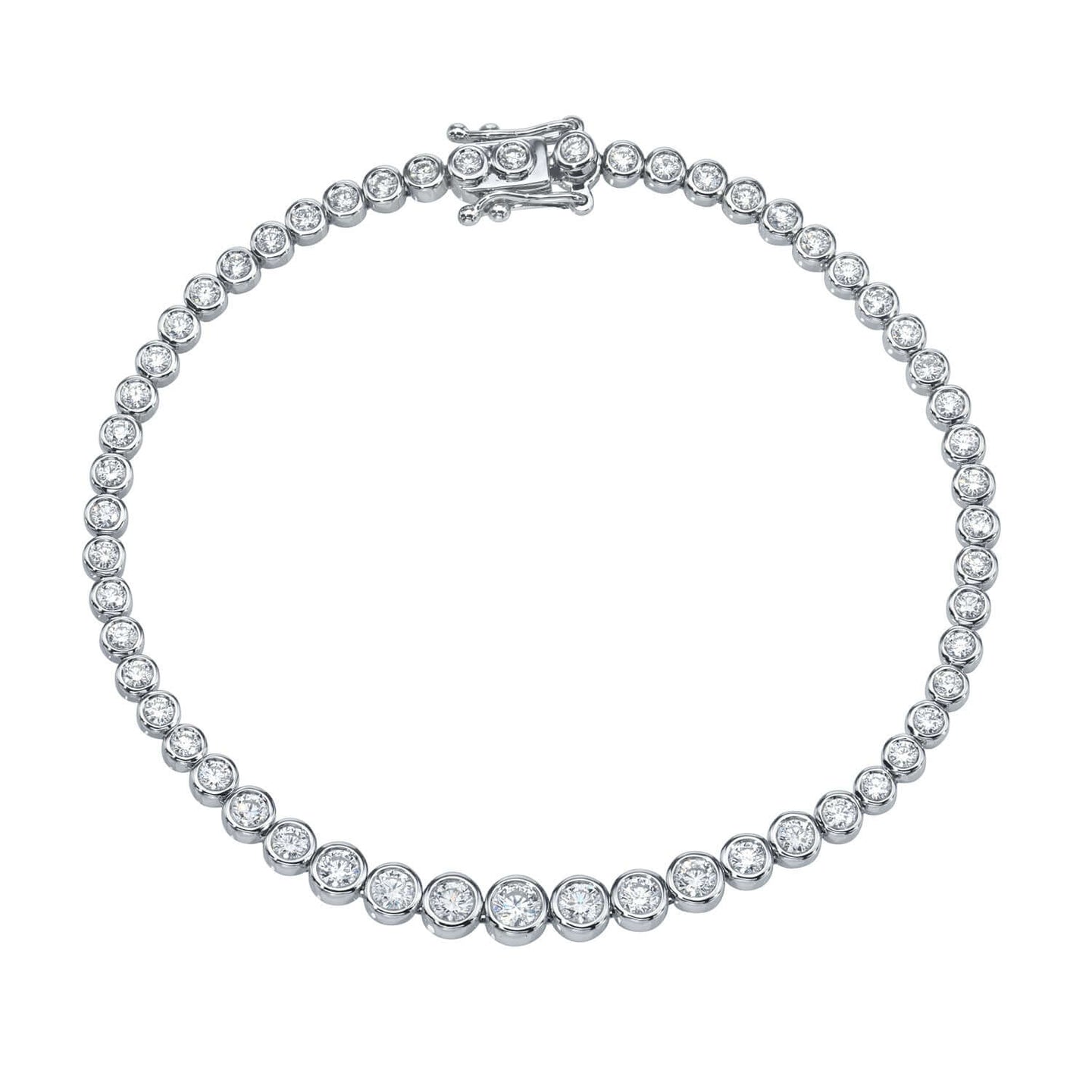 Graduating Bezel Diamond Tennis Bracelet