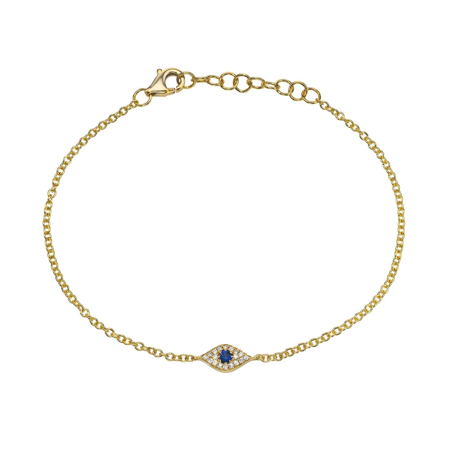 Diamond & Blue Sapphire Evil Eye Bracelet