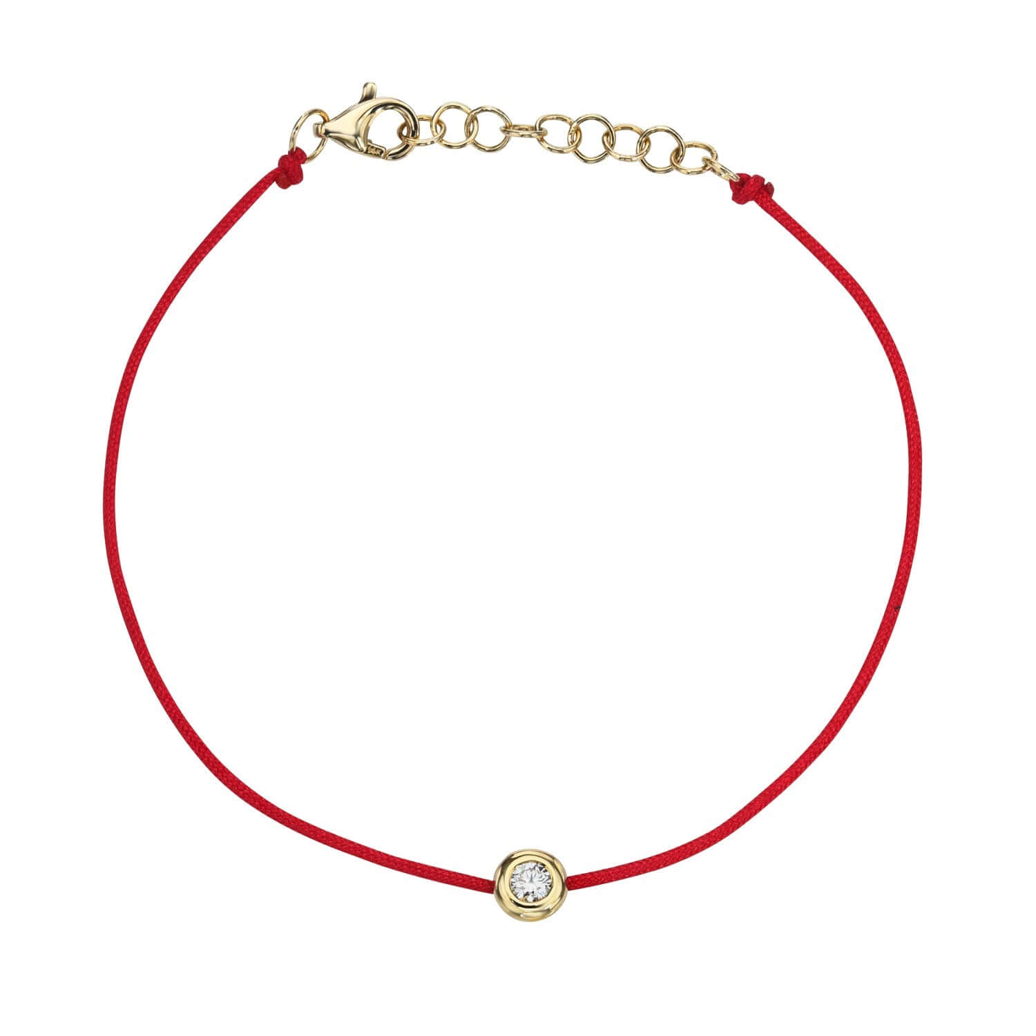 Red Round Diamond Cord Bracelet