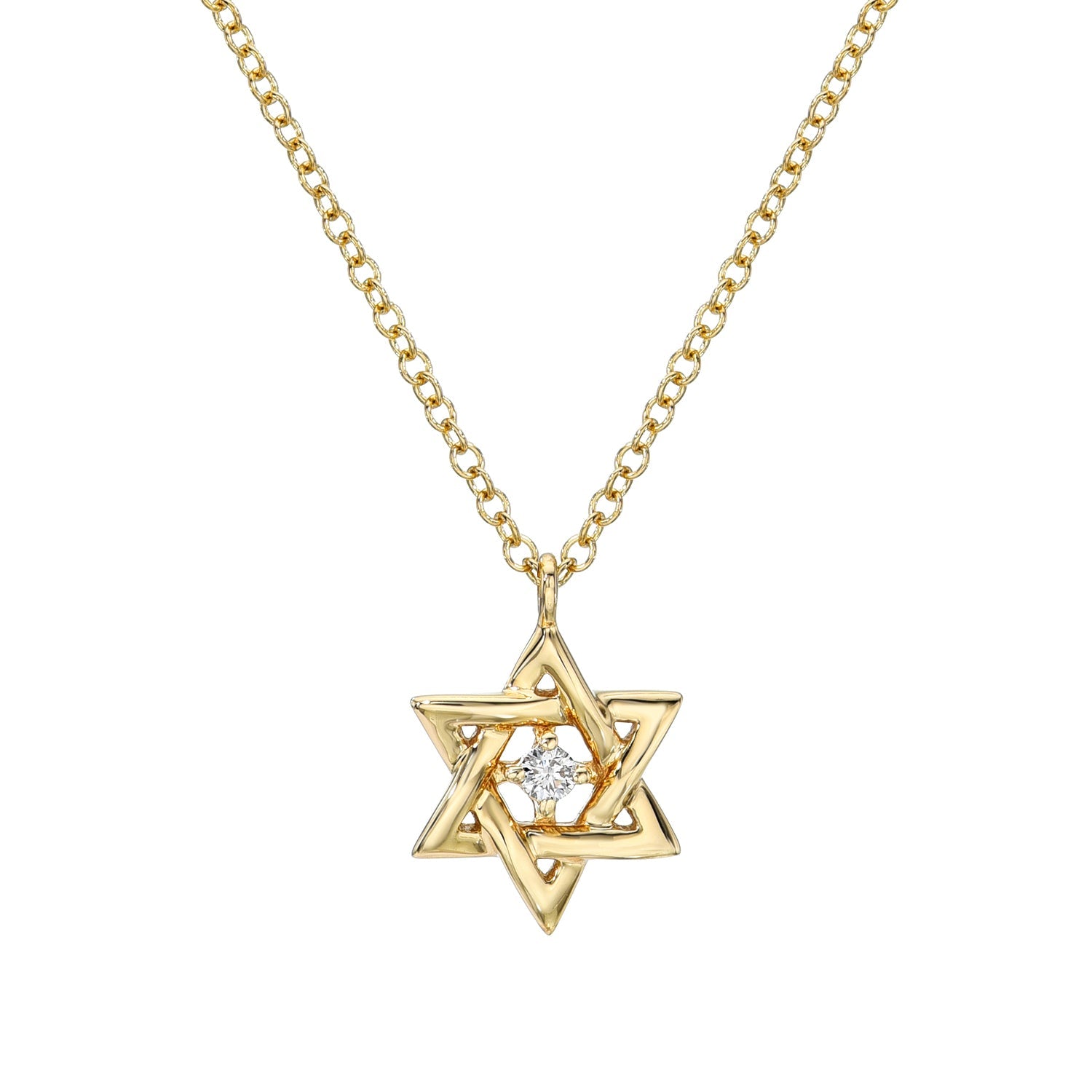 Interlocking Diamond Star of David Necklace