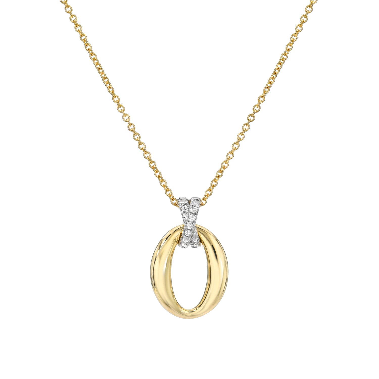 Oval Shaped Diamond Link Necklace