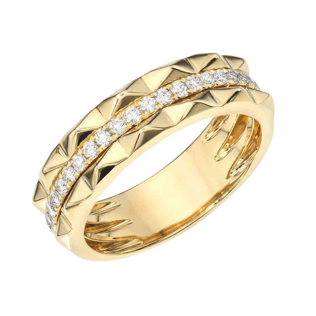 hum jewelry TRIPLE RING Diamond Pyramid Triple Row Ring