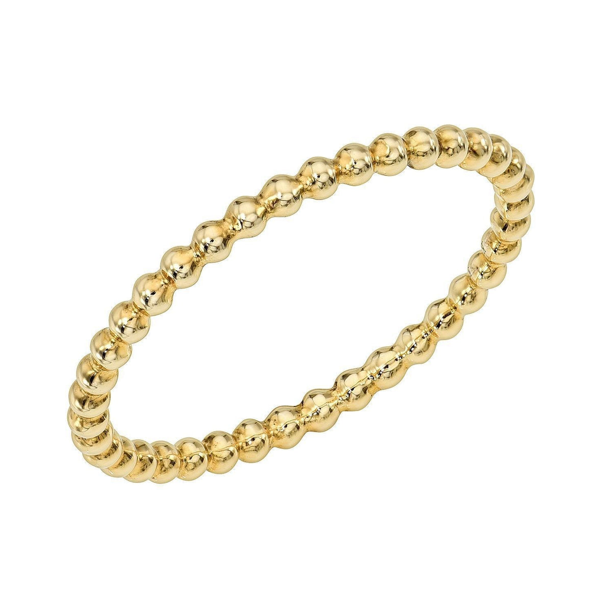 Introducing the Micro Gianna Bubble Ring—a delicate gold ring crafted from tiny, rounded beads linked seamlessly in a continuous circle. This fine jewelry piece is available as a preorder in every ring size, making it perfect for those seeking an elegant and versatile accessory.