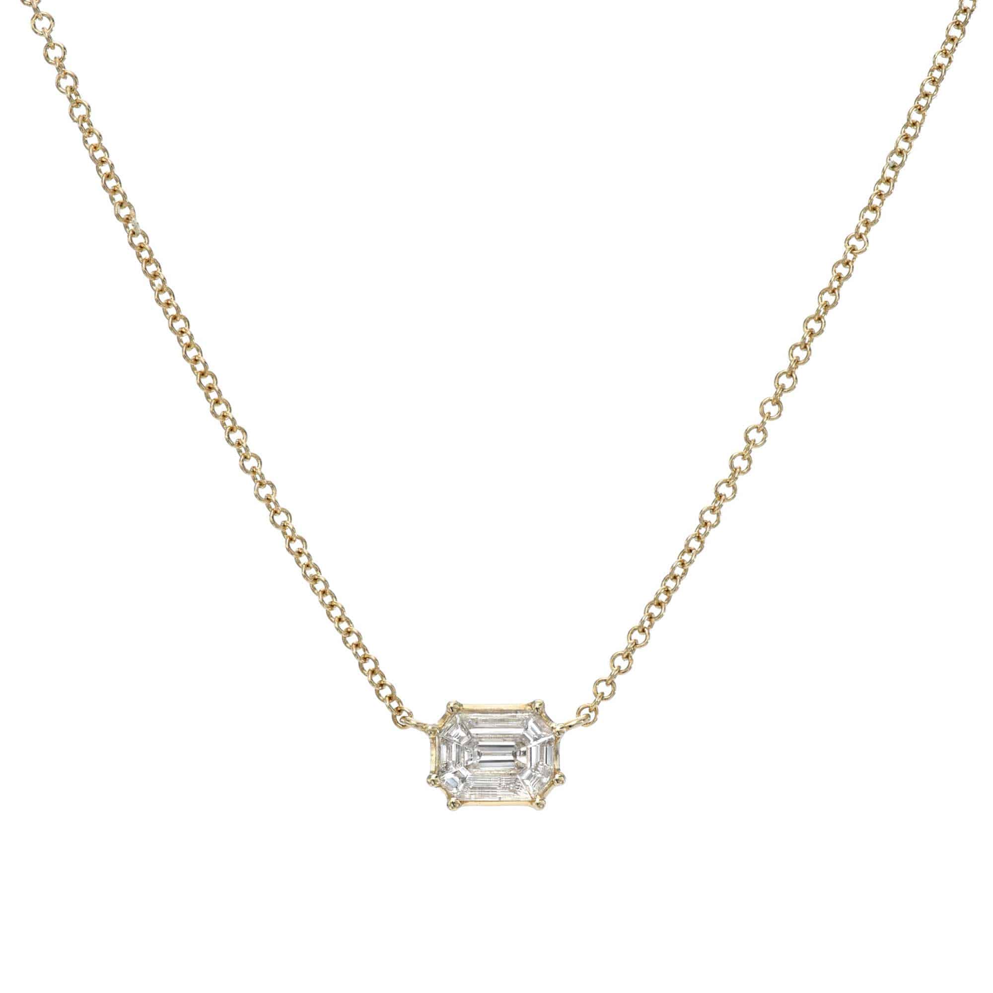 Emerald Cut Solitaire Mae Necklace
