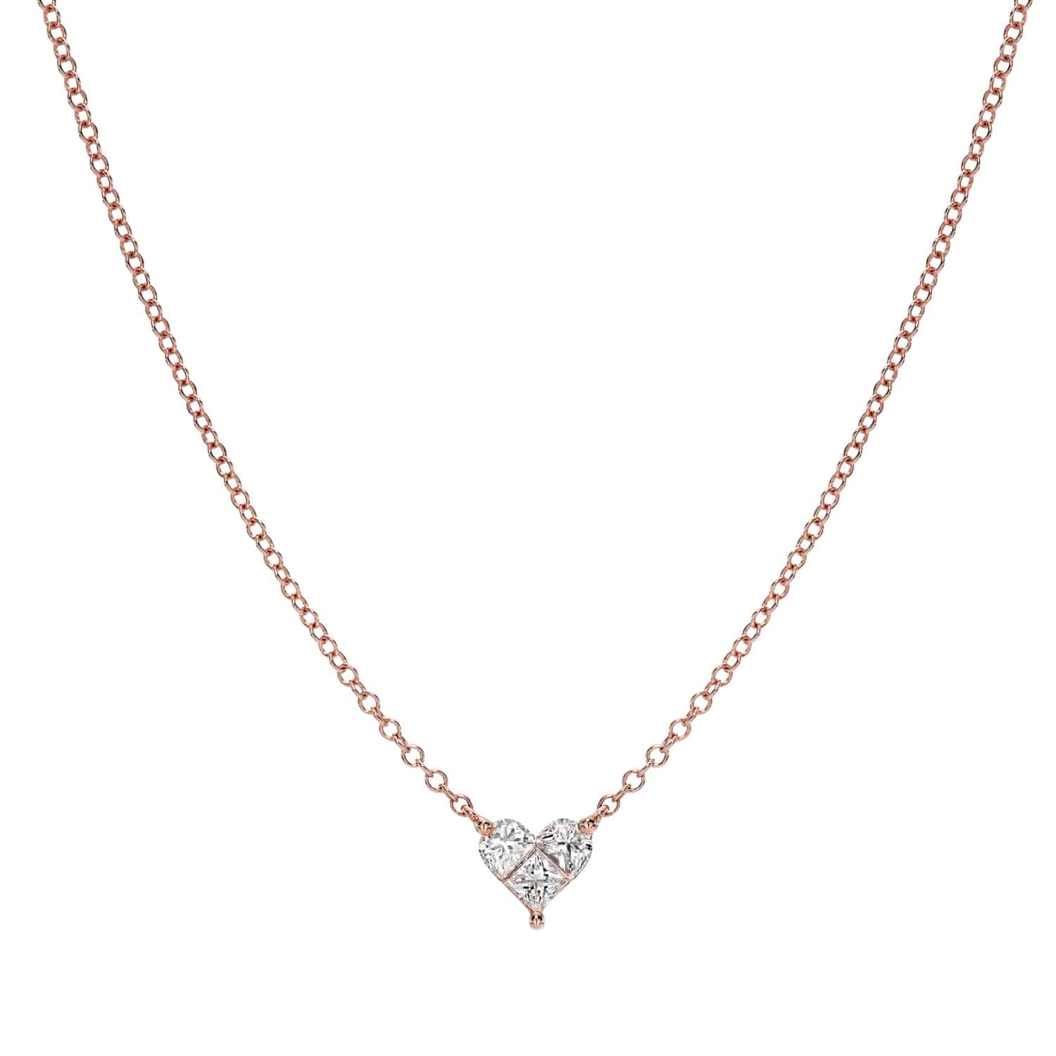 Solitaire Heart Cut Diamond Necklace