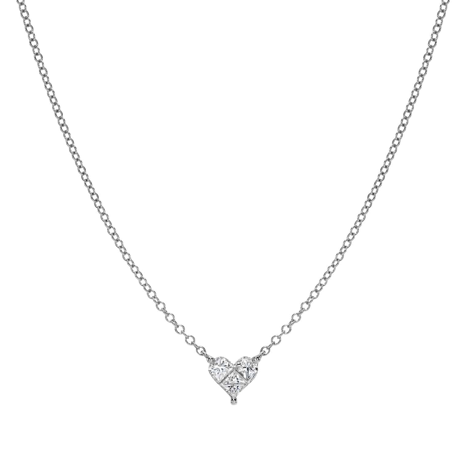 Solitaire Heart Cut Diamond Necklace