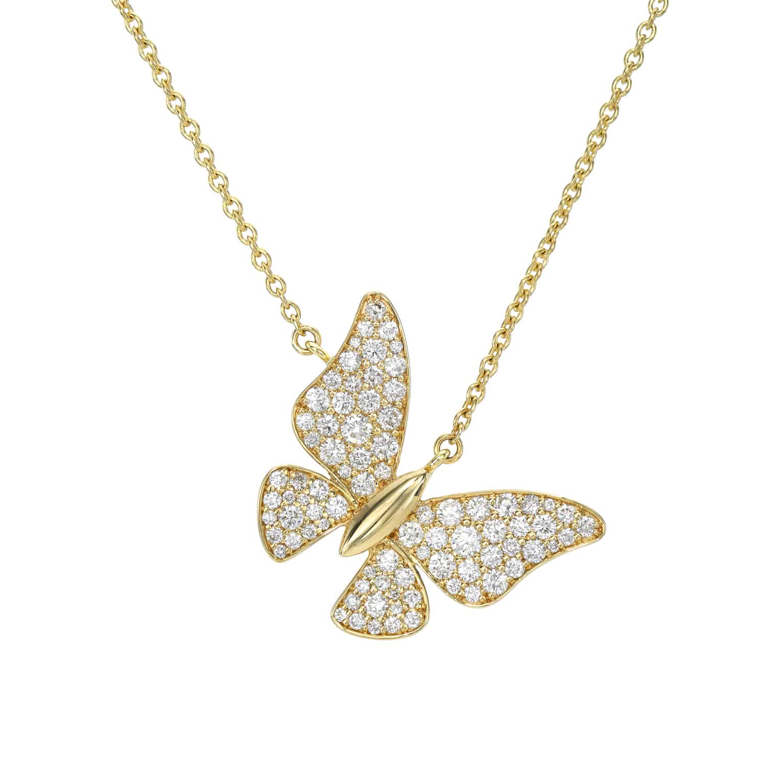 Large Sideways Butterfly Necklace