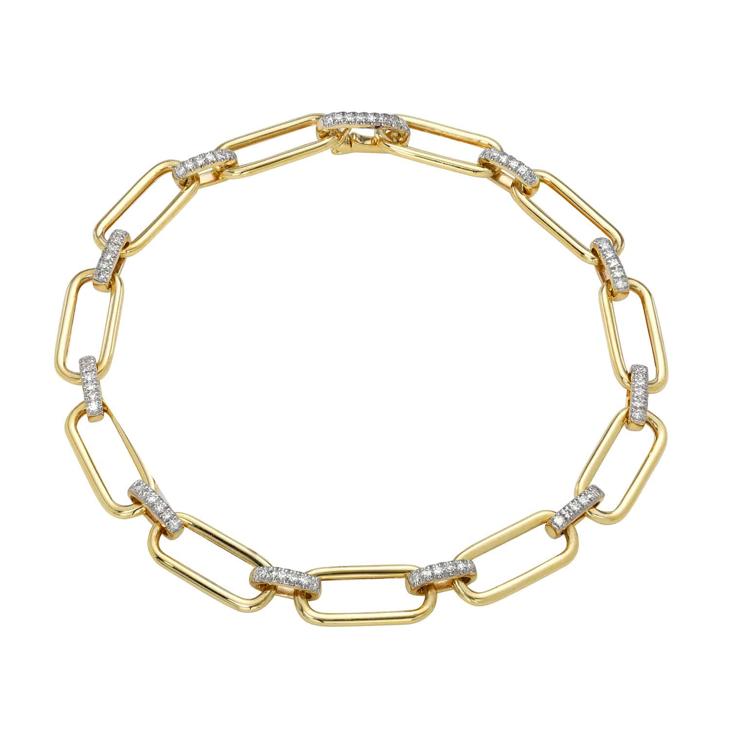 Diamond Oval Link Bracelet