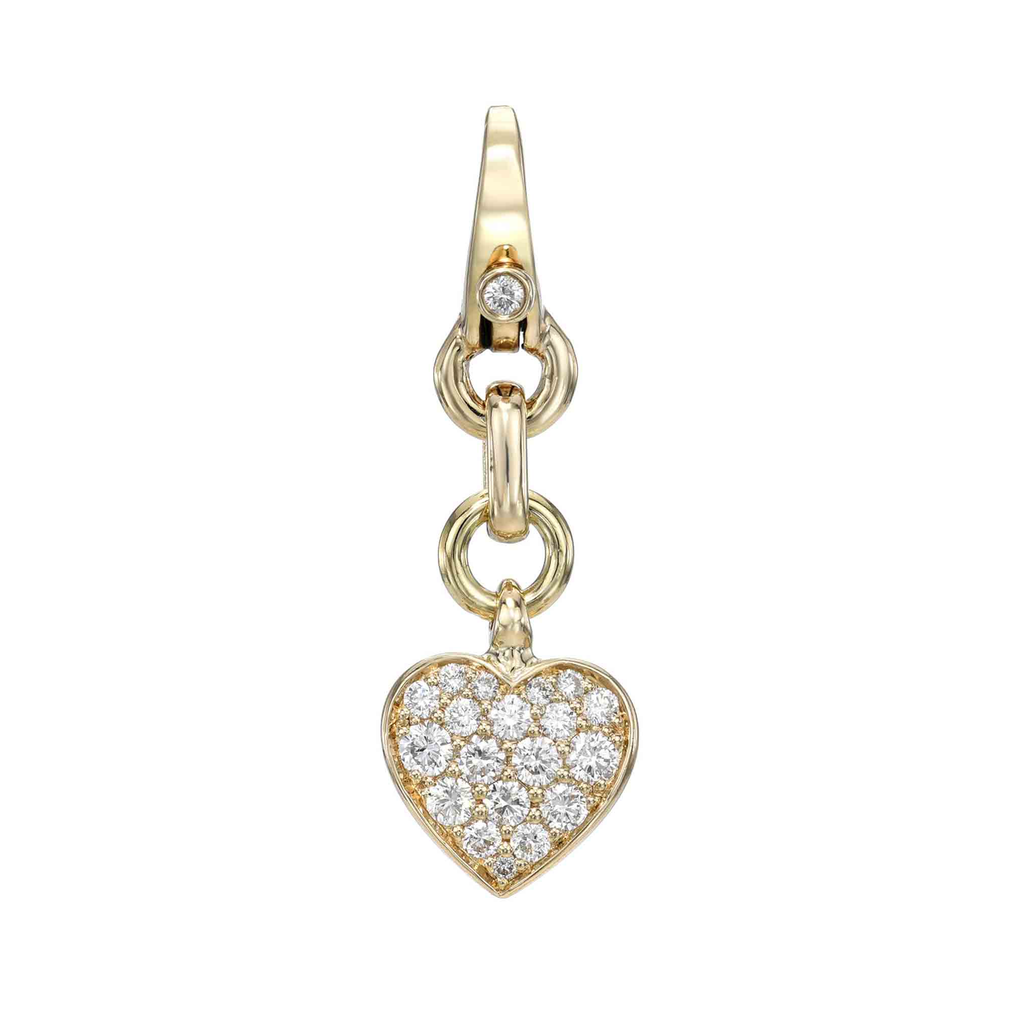 Mini Puffy Diamond Heart Charm