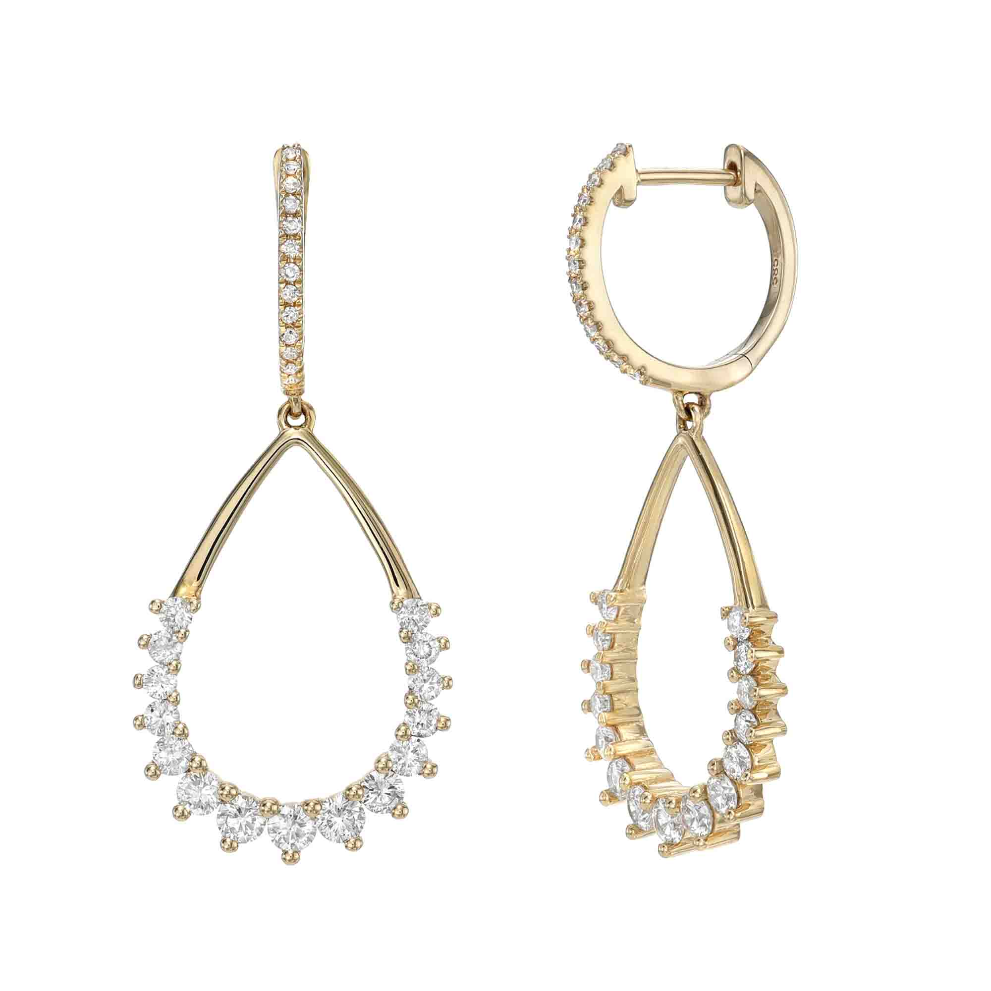 Open Pear Diamond Earrings