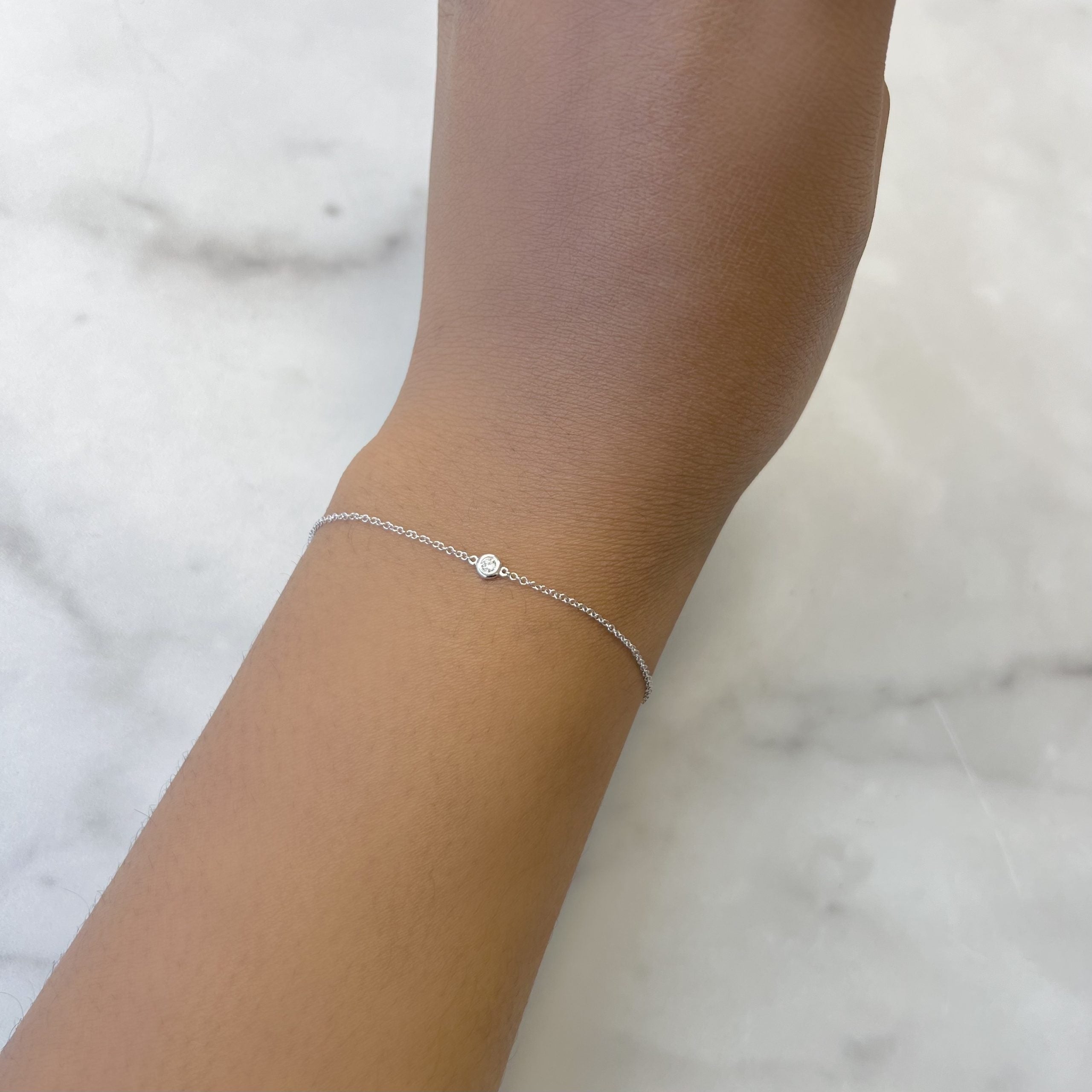 Single Diamond Bezel Bracelet