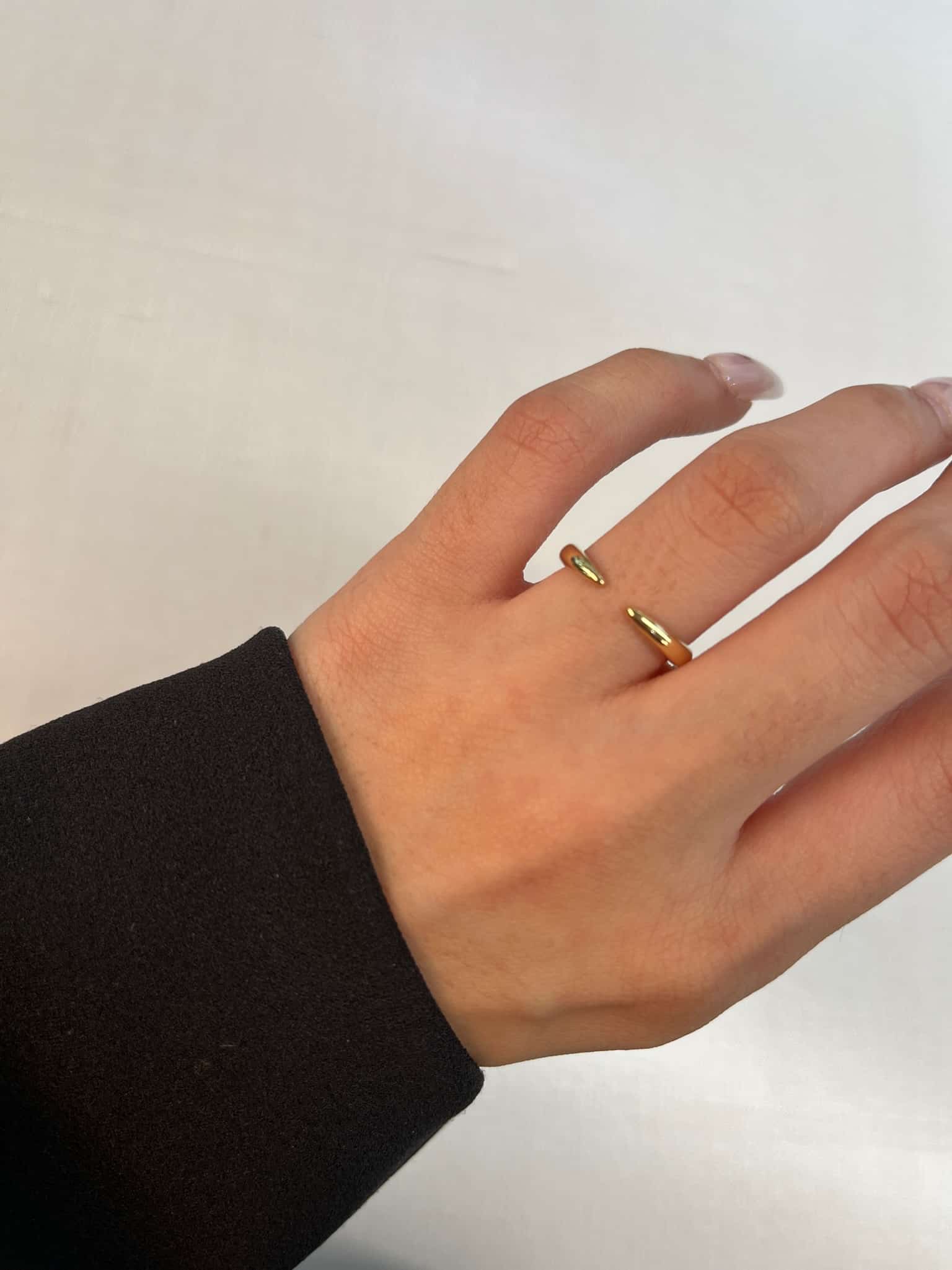 Open Plain Gold Cuff Ring