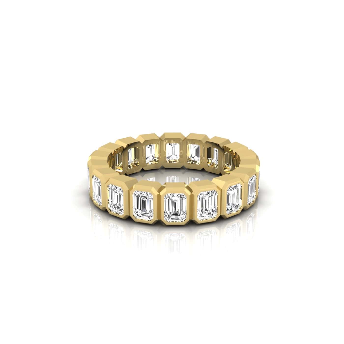 Bezel Set Emerald Cut Eternity Ring